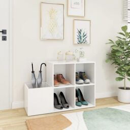 Berkfield Home Hall Shoe Cabinet White 105x35.5x70 cm Engineered Wood - thumbnail 3