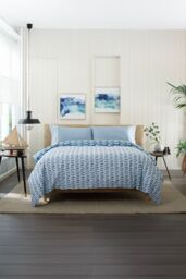Lobster Creek Small Fish 100% Cotton Duvet Cover Set in Blue - Size: King - thumbnail 1