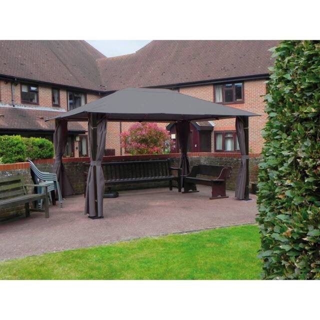 Glendale Leisure Highfield Gazebo Outdoor Garden BBQ Shelter, Party Tent & Canopy in Grey