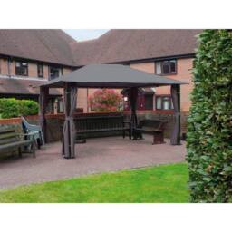 Glendale Leisure Highfield Gazebo Outdoor Garden BBQ Shelter, Party Tent & Canopy in Grey - thumbnail 1