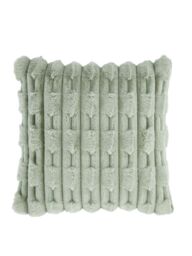 Bianca 'Carved Faux Fur' Cushion in Green - Size: 50 cm x 50 cm - thumbnail 4