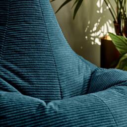 icon Kids Bean Bag Recliner & Footstool Bundle, Jumbo Cord in Teal - Size: Medium - thumbnail 5