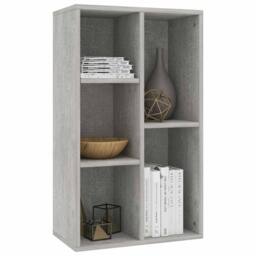 Berkfield Home Book Cabinet/Sideboard Concrete Grey 50x25x80 cm Engineered Wood - Size: 50 x 25 x 80 cm - thumbnail 3