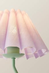 ValueLights Wiggle Lilac Pleated Scallop Lamp Shade Moss Green Metal Table Lamp - thumbnail 4