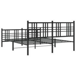 Berkfield Home Metal Bed Frame without Mattress with Footboard Black 150x200cm - Size: 150x200 cm - thumbnail 6