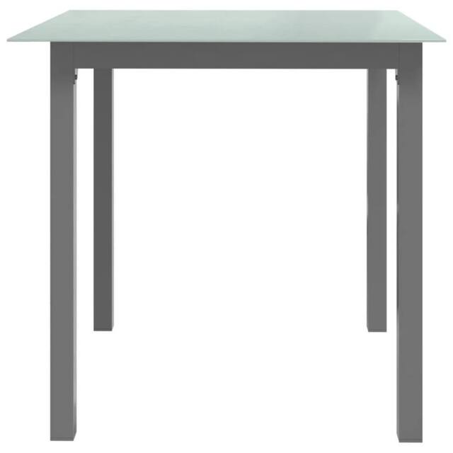 Berkfield Home Garden Table Light Grey 80x80x74 cm Aluminium & Glass - Size: 80 x 80 x 74 cm - image 1