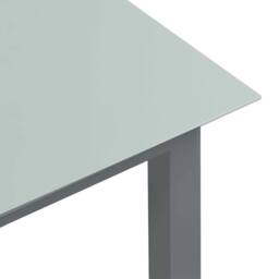 Berkfield Home Garden Table Light Grey 80x80x74 cm Aluminium & Glass - Size: 80 x 80 x 74 cm - thumbnail 4