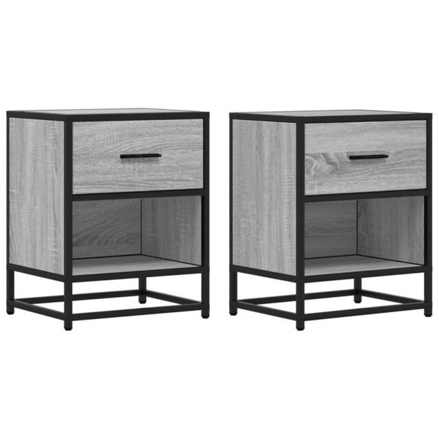 Berkfield Home Bedside Cabinets 2 pcs Grey Sonoma 40x31x50 cm Engineered Wood - Size: 40 x 31 x 50 cm - image 1