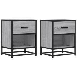 Berkfield Home Bedside Cabinets 2 pcs Grey Sonoma 40x31x50 cm Engineered Wood - Size: 40 x 31 x 50 cm - thumbnail 1