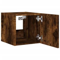 Berkfield Home TV Wall Cabinet with LED Lights Smoked Oak 30.5x35x30 cm in Brown - thumbnail 8