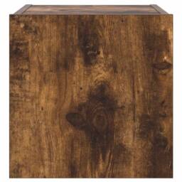 Berkfield Home TV Wall Cabinet with LED Lights Smoked Oak 30.5x35x30 cm in Brown - thumbnail 9