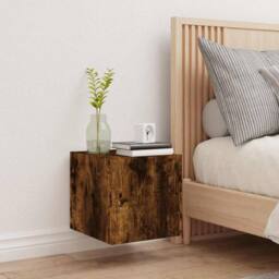 Berkfield Home TV Wall Cabinet with LED Lights Smoked Oak 30.5x35x30 cm in Brown - thumbnail 5