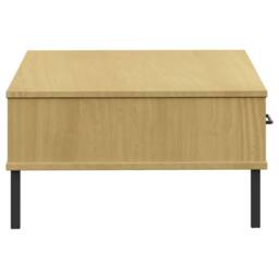 Berkfield Home Coffee Table with Metal Legs Brown Solid Wood Pine OSLO - thumbnail 6