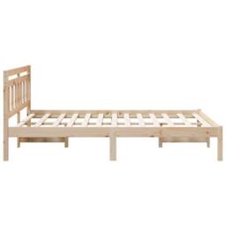 Berkfield Home with Headboard Brown 140 x 190 cm Solid pine wood in Beige - thumbnail 6
