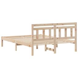 Berkfield Home with Headboard Brown 140 x 190 cm Solid pine wood in Beige - thumbnail 7