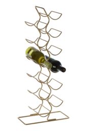 Orsina Wren 12 Bottle Wine Rack With Gold Finish - thumbnail 2