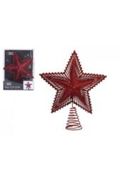 KDMD 20cm Luxury Tree Top Star Red 2 Pack - thumbnail 2