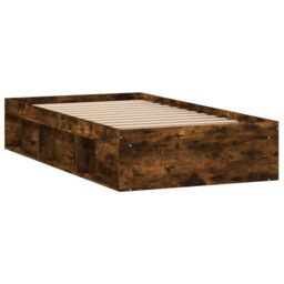 Berkfield Home Bed Frame Smoked Oak 100x200 cm in Brown - thumbnail 5