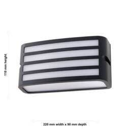 First Choice Lighting Set of 2 Pluto - Anthracite Aluminium Outdoor Louvered Wall Lights in Black - thumbnail 6