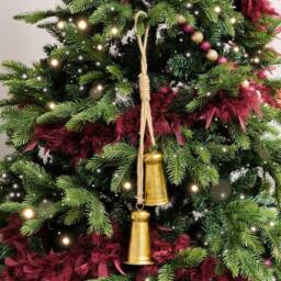 Melody Maison Large Gold Metal Hanging Bells Christmas Tree Decoration - 50cm - thumbnail 5