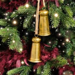 Melody Maison Large Gold Metal Hanging Bells Christmas Tree Decoration - 50cm - thumbnail 6