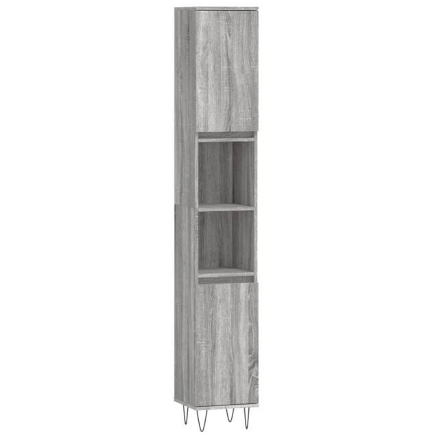Berkfield Home Bathroom Cabinet Grey Sonoma 30x30x190 cm Engineered Wood - Size: 30 x 30 x 190 cm - image 1