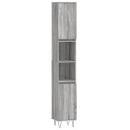 Berkfield Home Bathroom Cabinet Grey Sonoma 30x30x190 cm Engineered Wood - Size: 30 x 30 x 190 cm