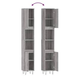 Berkfield Home Bathroom Cabinet Grey Sonoma 30x30x190 cm Engineered Wood - Size: 30 x 30 x 190 cm - thumbnail 9