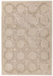 The Rug Shop UK Beige Handmade Luxurious Easy to clean Geometric Rug - Size: 120 cm x 170 cm - thumbnail 6