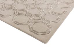 The Rug Shop UK Beige Handmade Luxurious Easy to clean Geometric Rug - Size: 120 cm x 170 cm - thumbnail 2