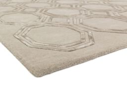 The Rug Shop UK Beige Handmade Luxurious Easy to clean Geometric Rug - Size: 120 cm x 170 cm - thumbnail 4