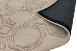 The Rug Shop UK Beige Handmade Luxurious Easy to clean Geometric Rug - Size: 120 cm x 170 cm - thumbnail 5
