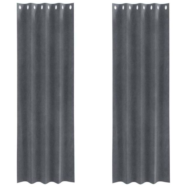 Berkfield Home Blackout Curtains with Eyelets 2 pcs Super Light Grey Velvet - image 1