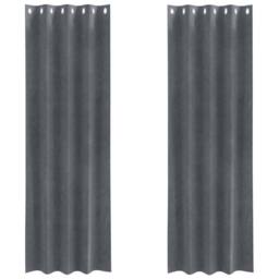 Berkfield Home Blackout Curtains with Eyelets 2 pcs Super Light Grey Velvet - thumbnail 1