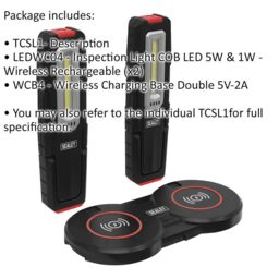 Loops 2 x Slim Magnetic Inspection Light & Dual Charging Base - 5W COB & 1W SMD LED - thumbnail 2
