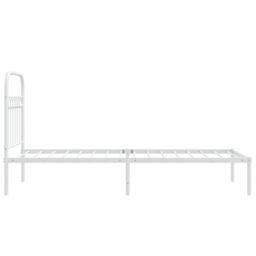 Berkfield Home Metal Bed Frame without Mattress with Headboard White 80x200cm - Size: 80x200 cm - thumbnail 5