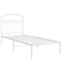 Berkfield Home Metal Bed Frame without Mattress with Headboard White 80x200cm - Size: 80x200 cm - thumbnail 3