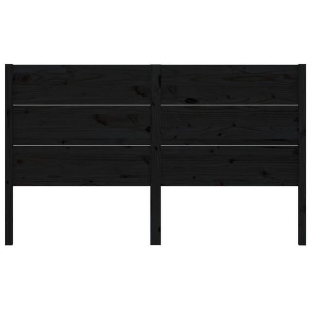 Berkfield Home Headboard Black 126x4x100 cm Solid Wood Pine - Size: 126 x 4 x 100 cm - image 1