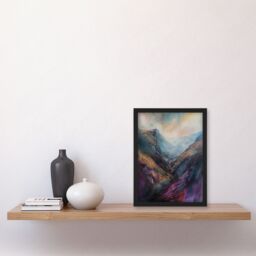 "Artery8 Cadair Idris Welsh Mountain Painting Iconic Wales Framed Art Print - Size: W12"" x H16""" - thumbnail 4