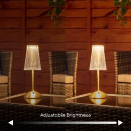 ValueLights Allie Gold & Clear Rechargeable LED Table Lamp in Metallic Gold - thumbnail 4