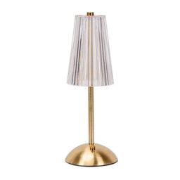 ValueLights Allie Gold & Clear Rechargeable LED Table Lamp in Metallic Gold - thumbnail 2
