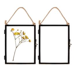 "Nicola Spring 5x Hanging Metal Photo Frames - 5"" x 7"" - Picture Frame Wall Mounted Frame with Rope in Black"