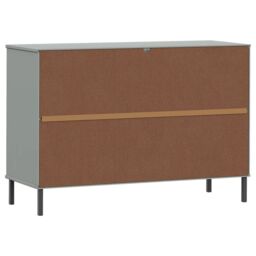 Berkfield Home Sideboard with Metal Legs Grey 113x40x77 cm Solid Wood OSLO - Size: 113 x 40 x 77 cm - thumbnail 7