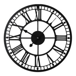 Home Garden Direct EOS - Skeleton Wall Clock with Roman Numerals - 40x40 - Black/Grey in Black - thumbnail 3