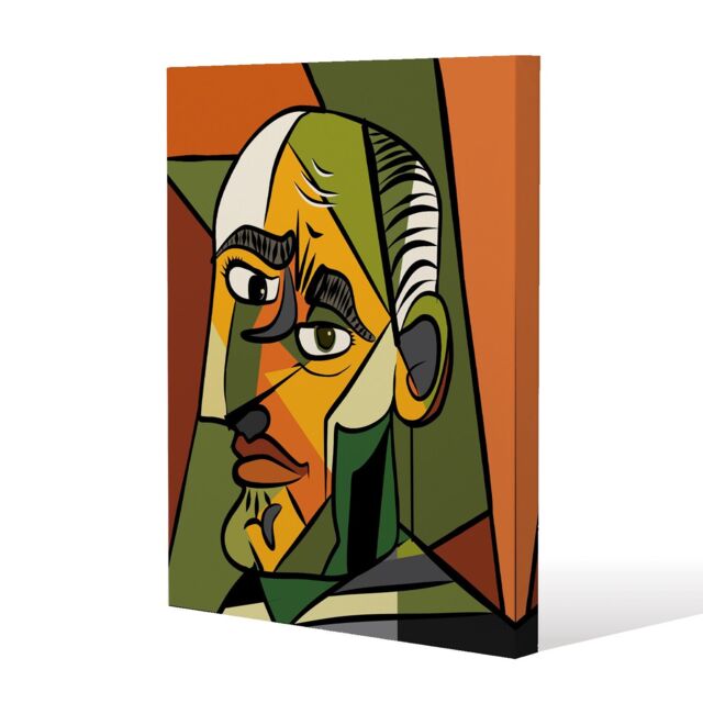 Benjamin Tate Design frowning man closeup (Canvas Print) / 101 x 77 x 4cm in Natural - Size: 101 x 77 x 4 cm - image 1