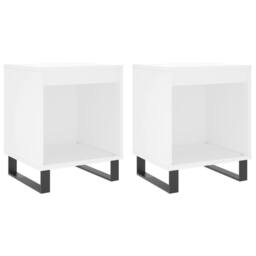 Berkfield Home Modern Bedside Cabinets 2 pcs White 40x35x50 cm Engineered Wood - Size: 40 x 35 x 50 cm - thumbnail 3