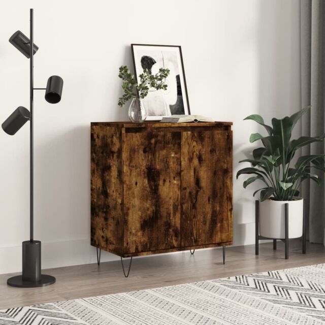 Berkfield Home Sideboard Smoked Oak 60x35x70 cm Engineered Wood in Brown - Size: 60 x 35 x 70 cm - image 1