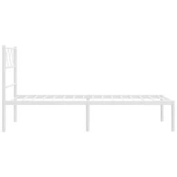 Berkfield Home Metal Bed Frame with Headboard White 100x190 cm - thumbnail 7