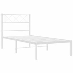 Berkfield Home Metal Bed Frame with Headboard White 100x190 cm - thumbnail 5