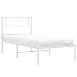 Berkfield Home Metal Bed Frame with Headboard White 100x190 cm - thumbnail 4